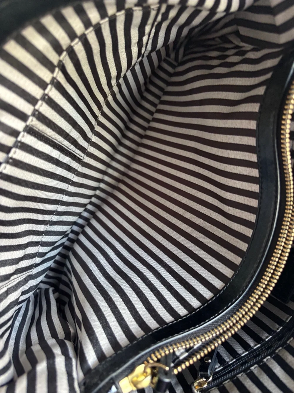 Classic Black Leather Tote with Turn-Lock Closure